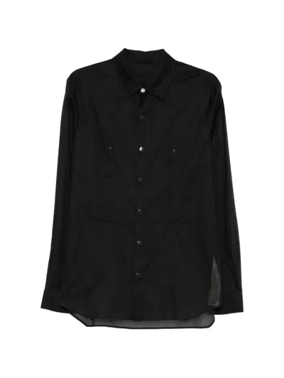 Rick Owens Buttoned Cotton Shirt In Black