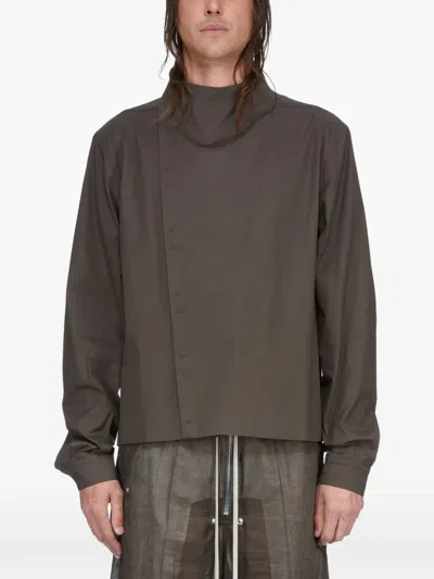 Rick Owens Buttoned Funnel-neck Jacket In Multi