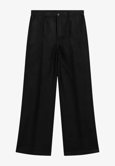 Rick Owens Buttoned Straight-leg Pants In Black