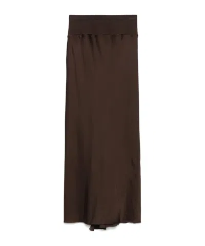 RICK OWENS CALF BIAS MIDI SKIRT