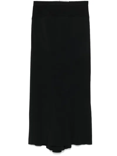 Rick Owens Calf Bias Midi Skirt In Black
