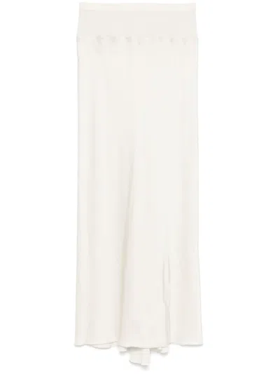 Rick Owens Calf Bias Midi Skirt In White
