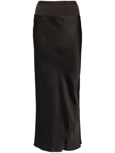 Rick Owens Calf Bias Skirt In Grey