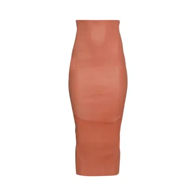 Pre-owned Rick Owens Calf Dirt Pillar Skirt 'coral' | Pink | Women's Size 44