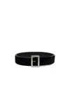 Rick Owens Calf-hair Square-buckle Belt In Black