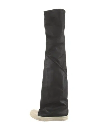 Pre-owned Rick Owens Calf Leather Boots In Black