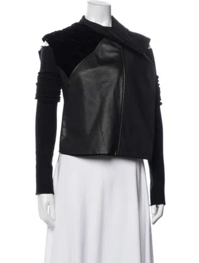Pre-owned Rick Owens Calf Leather Jacket In Black