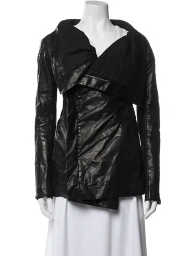 Pre-owned Rick Owens Calf Leather Jacket In Black
