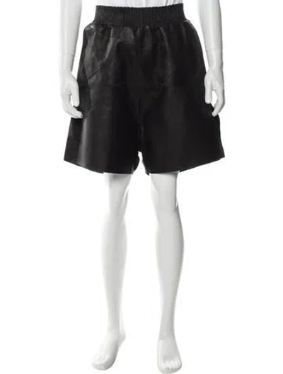 Pre-owned Rick Owens Calf Leather Jogger Shorts W/ Tags In Gray