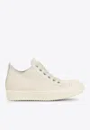 Rick Owens Leather Lace-up High-top Sneakers In White