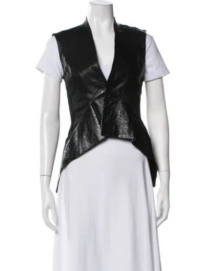 Pre-owned Rick Owens Calf Leather Vest In Black