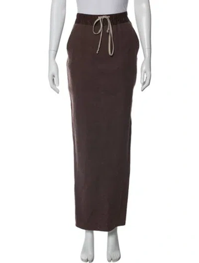 Pre-owned Rick Owens Camel Hair Midi Length Skirt In Brown