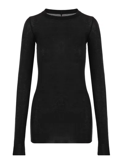 Rick Owens Ribbed T-shirt In Black