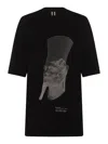 Rick Owens Ron Jumbo Embroidered Cotton T-shirt In Black