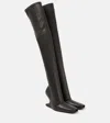 Rick Owens 80mm Cantilever Leather Sock Boots In Black