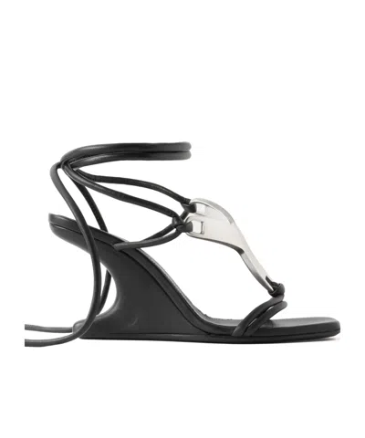 Rick Owens Cantilever 8 Hydra Leather Sandals In Black