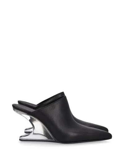 Rick Owens Cantilever 8 Sabot Sharp Pointed-toe Sandals In Black