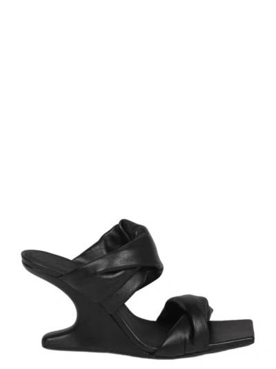 Rick Owens Cantilever 8 Twisted Sandal In Black