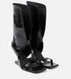 Rick Owens Black Hollywood Winged Cantilever 8 Heeled Sandals In Black