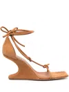 Rick Owens Cantilever 90mm Strappy Suede Sandals In Brown