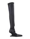 Rick Owens 80mm Cantilever Leather Sock Boots In Black