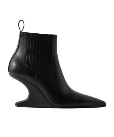 RICK OWENS CANTILEVER LEATHER ANKLE BOOTS