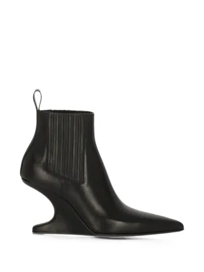 Rick Owens Cantilever Leather Heeled Chelsea Boots In Black