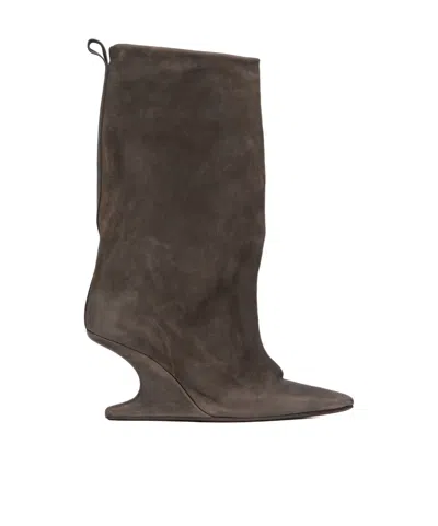 Rick Owens Cantilever Sharp Flared Boots In Multi