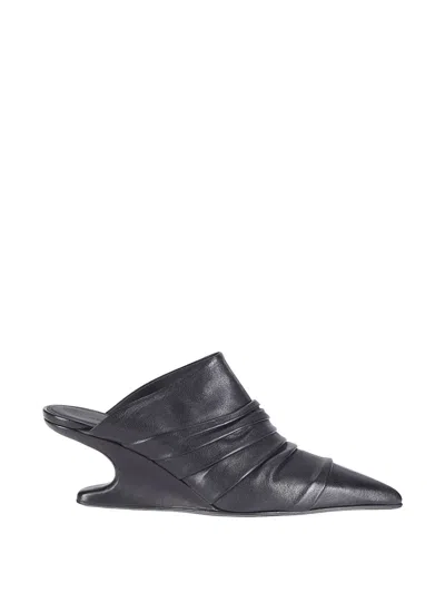 Rick Owens Cantilever Sharp Sabot Mules In Black