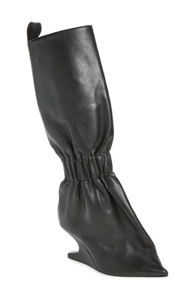 Rick Owens Cantitaquito Leather Boot In Black