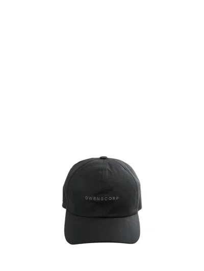 Rick Owens Canvas Baseball Cap With Owenscorp Embroidery In Black