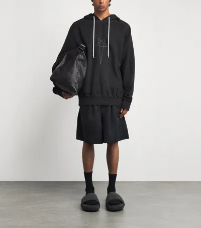 Rick Owens Canvas Chancla Slides In Black