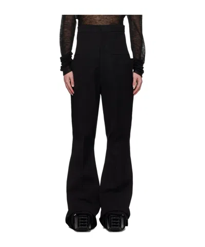 Rick Owens Black Dirt Lido Trousers In 09 Black