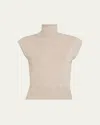 Rick Owens Cap-sleeve Turtleneck Sweater In Neutral