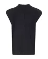 Rick Owens Cap-sleeves Knitted Top In Black