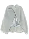 Rick Owens Short Masto Cape With Faux Fur Texture In Blue
