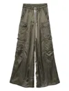 Rick Owens Wide Leg Trousers Elasticated Waistband In Green