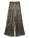 Rick Owens Wide Leg Trousers Elasticated Waistband In Green