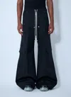 Rick Owens Wide-leg Trousers With High Waist And Utility Pockets In Black