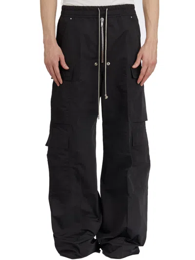 RICK OWENS RICK OWENS CARGO BELAS BLACK TROUSERS