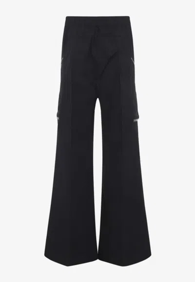 Rick Owens Cargo Belas Flared-leg Pants In Blue