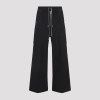 Rick Owens Heizer Belas Wide-leg Cotton-blend Poplin Drawstring Cargo Trousers In Black