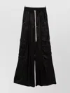 Rick Owens Cargo Belted Wide-leg Trousers With Satin Finish