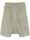 Rick Owens Light Green Cargo Bermuda Shorts In Green