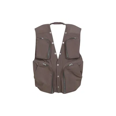 RICK OWENS CARGO BROWN COTTON VEST