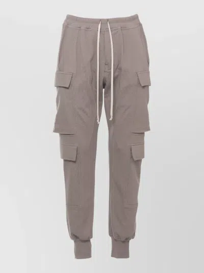 Rick Owens Cargo Cotton Pants Multiple Pocket Design In Neutral