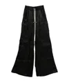 Rick Owens Womens Black Cargobelas Wide-leg Satin Trousers In Black