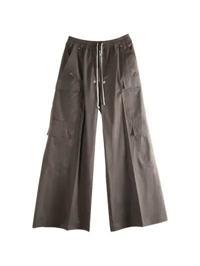 Rick Owens Cargo Drawstring-waist Trousers In Brown