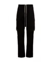 Rick Owens Cargo Drop-crotch Trousers In Black