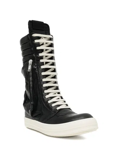 Rick Owens Cargo Geobasket Boots In Black